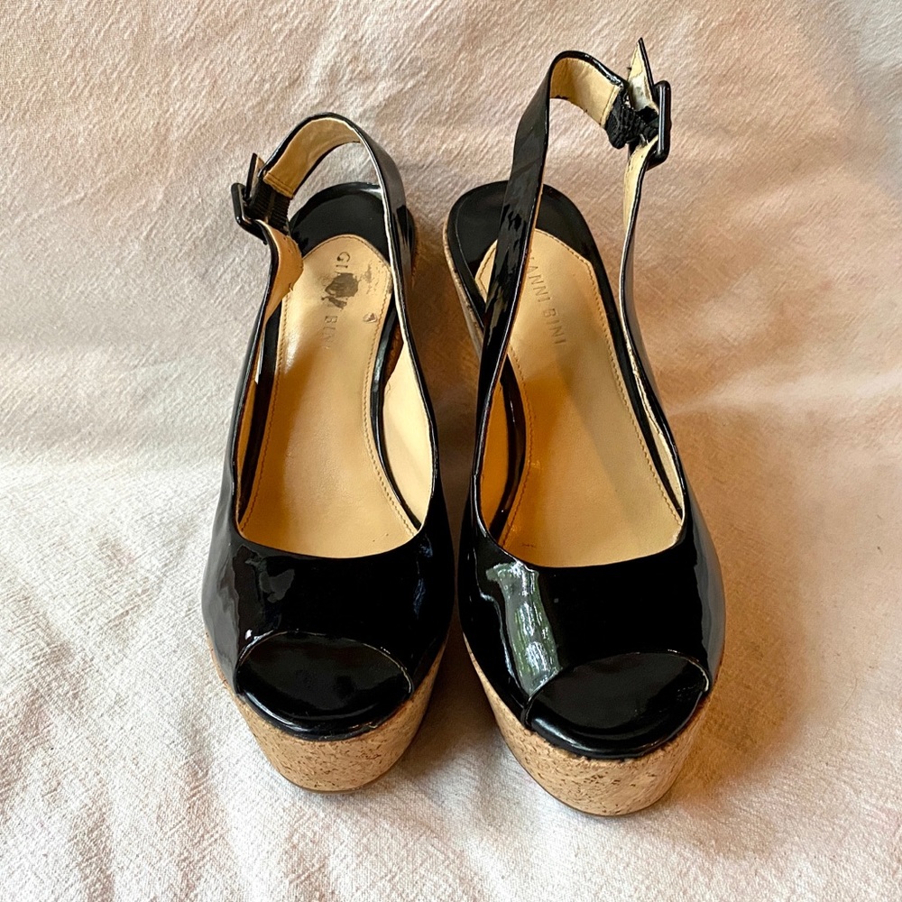 Gianni Bini Platform Slingback Wedges, 9.5 M